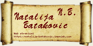 Natalija Bataković vizit kartica